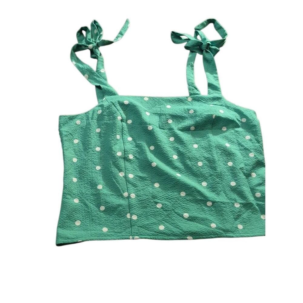 Old Navy Mint Green Polka Dot Tie-Shoulder Cami (305)